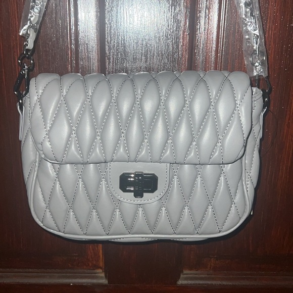Badgley Mischka Grey Quilted Bag - Picture 2 of 7